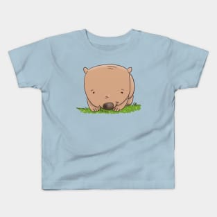 Cute baby australian wombat cartoon illustration Kids T-Shirt